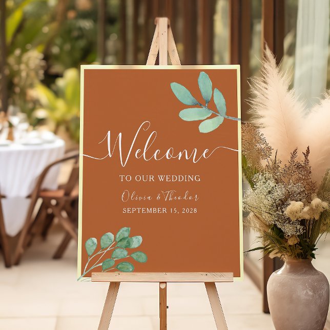 Terracotta Burnt Orange Wedding Welcome Poster (Creator Uploaded)