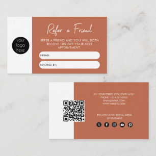 Terracotta Business Refer A Friend Referral Card