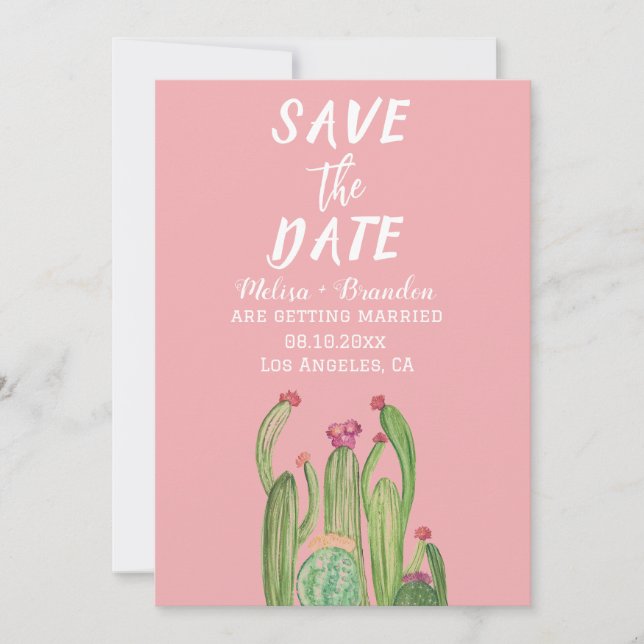 Terracotta Cactus Desert Arizona Rustic Wedding  Invitation (Front)