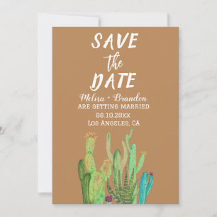 Terracotta Cactus Desert Arizona Rustic Wedding  Invitation
