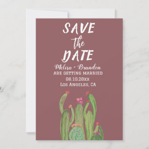 Terracotta Cactus Desert Arizona Rustic Wedding Invitation