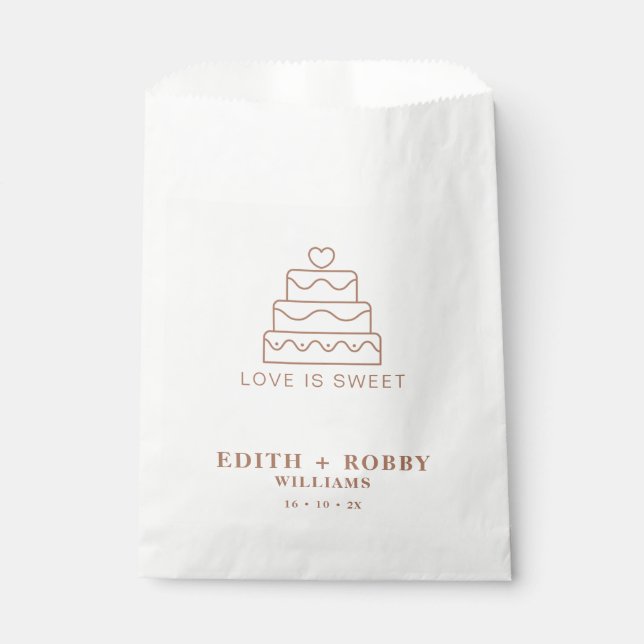Terracotta Cake Pictogram Love Is Sweet Favor Bag (Front)