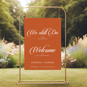 Terracotta Calligraphy We Still Do Vow Renewal Poster