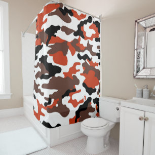 Terracotta Camo Shower Curtain