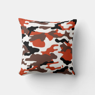 Terracotta Camo Throw Pillow