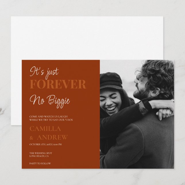 Terracotta | CasuaI | Fun Wedding Invitations (Front/Back)