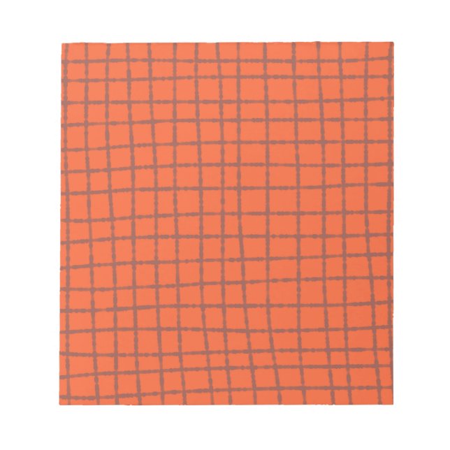 Terracotta Check Pattern Stylish and Practical  Notepad (Front)