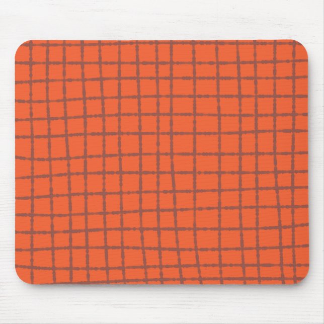 Terracotta Check Pattern Warm and Modern Mouse Pad (Front)