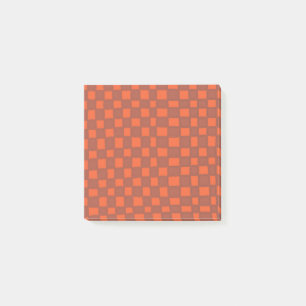 Terracotta Chequered Warm Chequerboard Pattern Post-it Notes