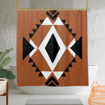 Terracotta-Chic Boho shower curtain