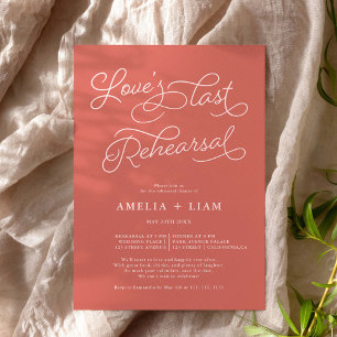 Terracotta chic Love last rehearsal dinner Invitation