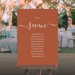 Terracotta Chic Script Table Number Seating Chart<br><div class="desc">These elegant terracotta signature script double-sided table number seating chart cards are perfect for all celebrations. Designed by Thisisnotme©</div>