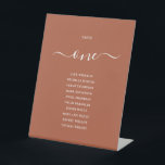 Terracotta Chic Script Table Number Seating Chart Pedestal Sign<br><div class="desc">These elegant terracotta signature script table number seating chart signs are perfect for all celebrations. Designed by Thisisnotme©</div>
