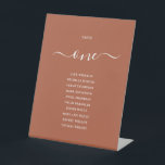 Terracotta Chic Script Table Number Seating Chart Pedestal Sign<br><div class="desc">These elegant terracotta signature script table number seating chart signs are perfect for all celebrations. Designed by Thisisnotme©</div>