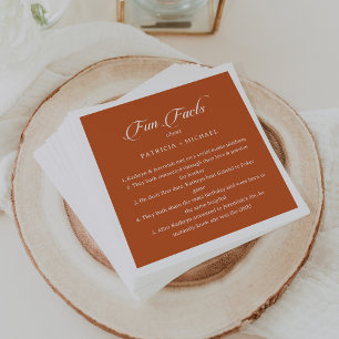 Terracotta Chic Trivia Fun Facts Wedding Napkins