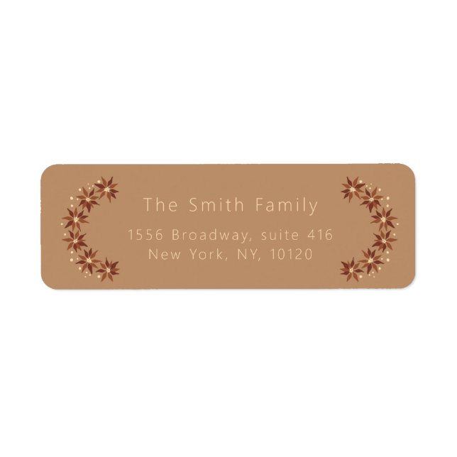 Terracotta Christmas flowers  Return Address Label (Front)