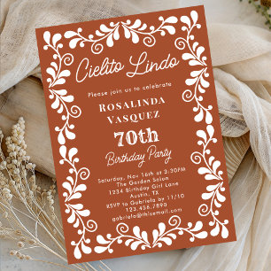 Terracotta Cielito Lindo Mexican 70th Birthday Invitation