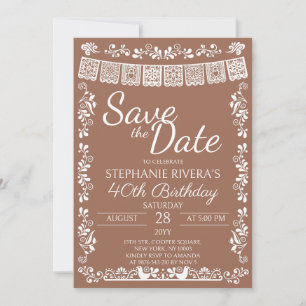 Terracotta Cielito Lindo Save the Date 40 Birthday Invitation