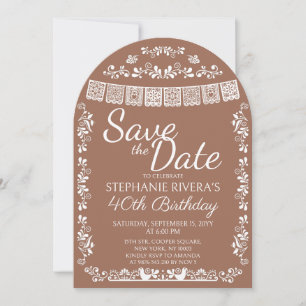 Terracotta Cielito Lindo Save the Date 40 Birthday Invitation