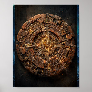 Terracotta Circuits — Ancient Tech Fusion Art Poster