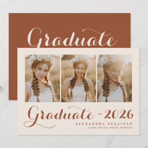 Terracotta Class of 2026 Photo Collage Graduation Announcement
