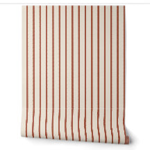 Terracotta Classic Farmhouse Ticking Stripe