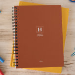 Terracotta Classic Monogram Personal Weekly Planner<br><div class="desc">Simple personal stationery annual planner featuring a classic monogram in a square border. Annual planner (12 months) with open monthly overviews and weekly planning sheets. Contact for assistance in personalising.</div>