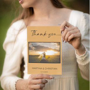 Terracotta Clay Wedding Thank You Photo Card