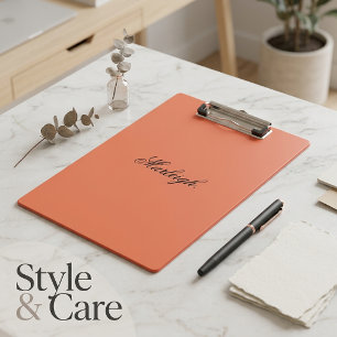Terracotta Clipboard with Personalised Name Desig