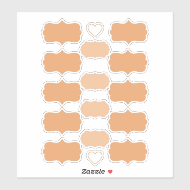 Terracotta Colour Create Your Own Vinyl Labels (Sheet)