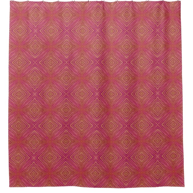 Terracotta Colour Southwest Pattern Shower Curtain (Front)