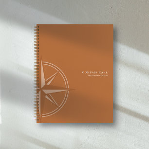 Terracotta Compass Rose Mental Health Brand Notebook