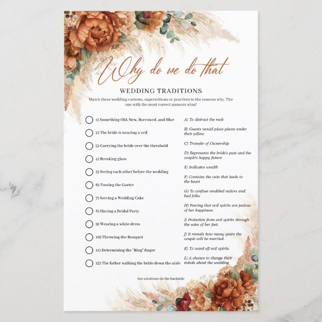 Terracotta copper floral pampas Why do we do that (Front)