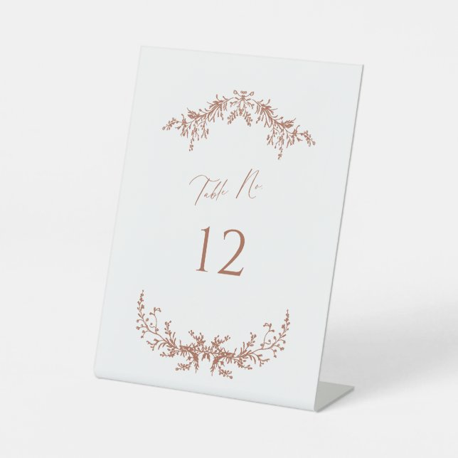 Terracotta Cottage Table Number Pedestal Sign (Front)