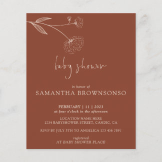 Terracotta Cotton Botanical Baby Show Budget Flyer