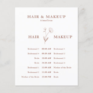 Terracotta Cotton Flower Wedding Plan Hair Makeup Flyer