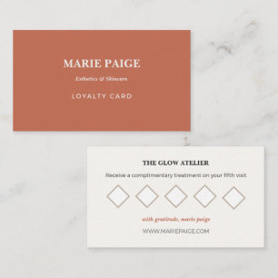 Terracotta Cream Minimalist Aesthetics Loyalty Card