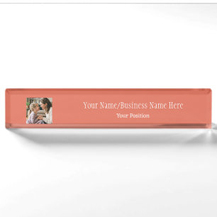 Terracotta Custom Logo Photo & Name Nameplate