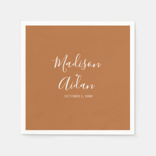 Terracotta Custom Wedding Cocktail Napkin