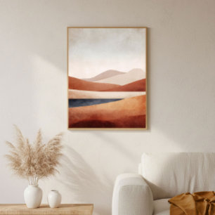 Terracotta Desert Basin Abstract Landscape Decor