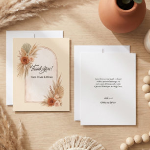Terracotta Desert Boho Viral classic wedding Thank You Card