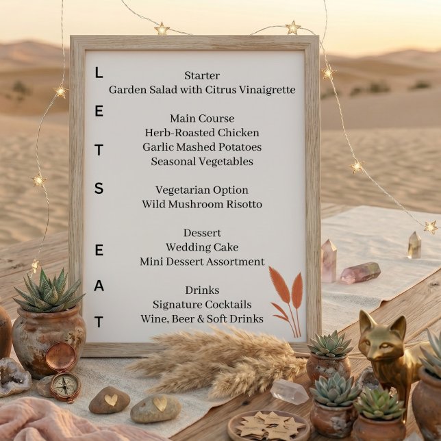 Terracotta Desert Boho wedding seating charts Table Number (Creator Uploaded)