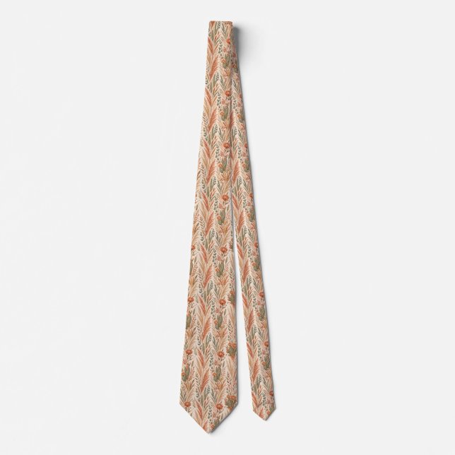 Terracotta Desert Flowers Tie (Front)