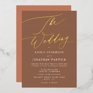 Terracotta Desert Orange Elegant Boho Gold Wedding