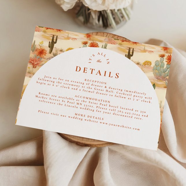Terracotta Desert Romance Wedding Enclosure Card (Creator Uploaded)