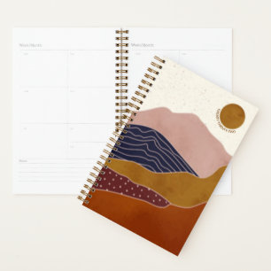 Terracotta Desert Sun Abstract Undated 12 Month Planner