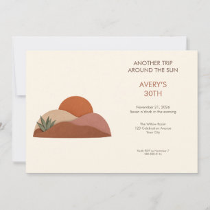 Terracotta Desert Sun Birthday Invitation