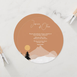 Terracotta desert theme wedding  invitation