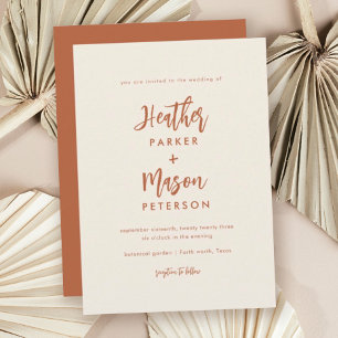 Terracotta Desert Wedding Ceremony Invitations