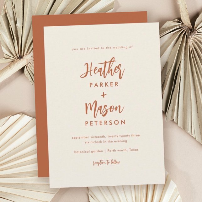 Terracotta Desert Wedding Ceremony Invitations (Creator Uploaded)